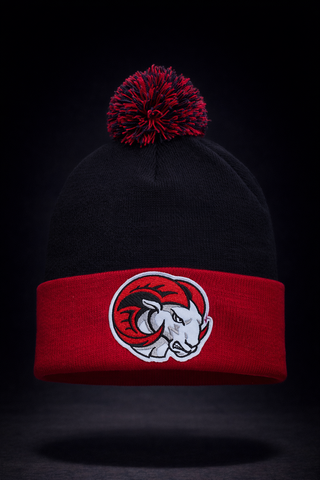 WSSU Ram Beanie- Black & Red