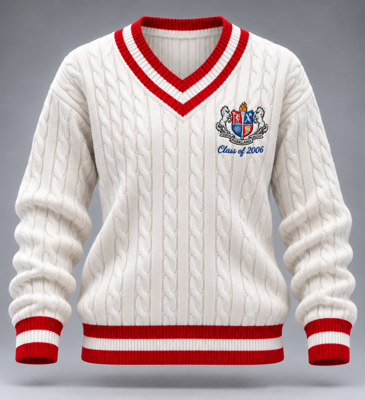 Women's Mustang Memories Yearbook Cable Knit | Parkland Class of 2006