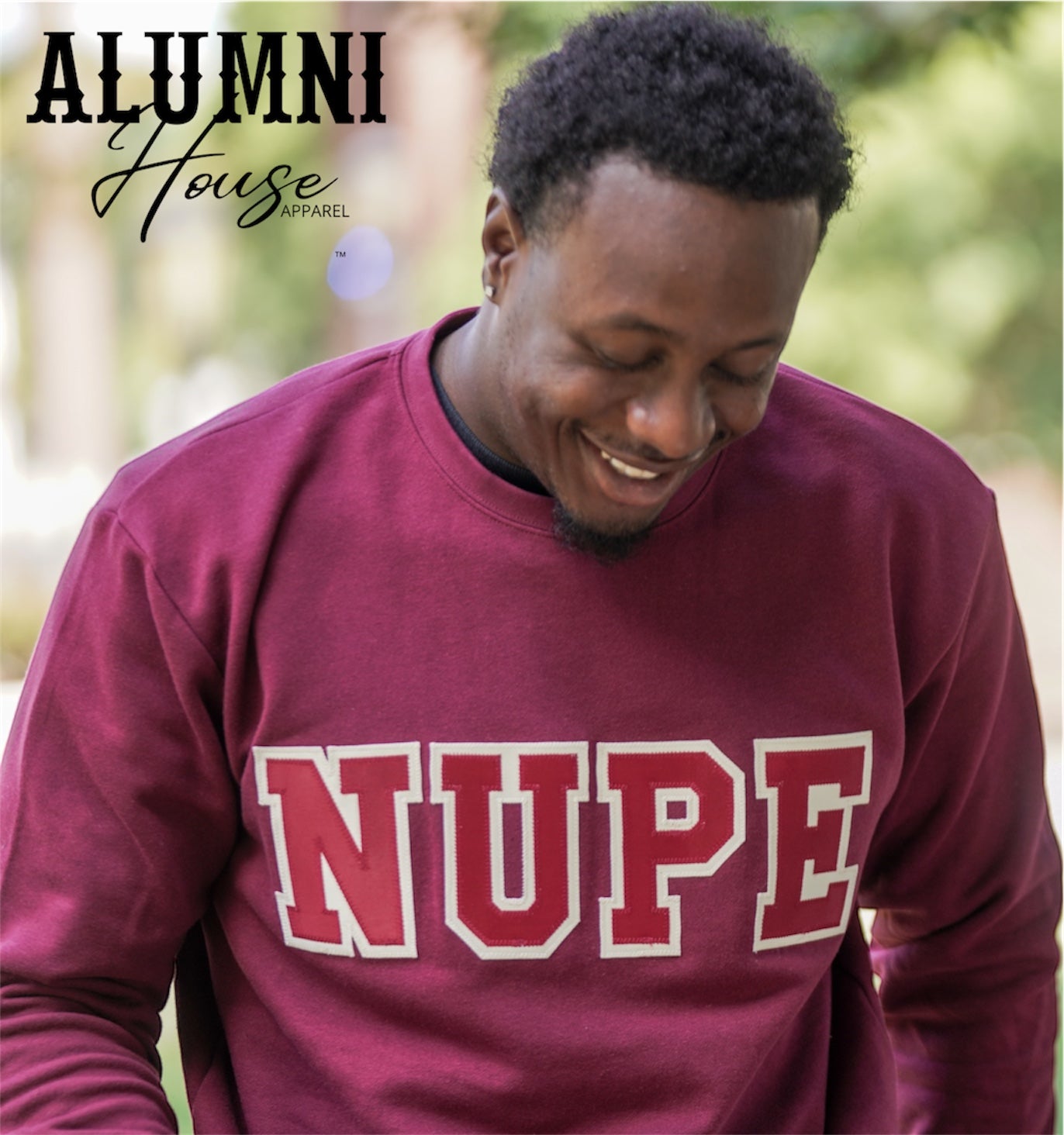 NUPE Twill Patch Crew Sweater